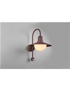 Norman applique da esterno alluminio ruggine con sensore h. 45cm ip44 Moderno Led