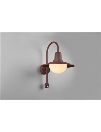 Norman applique da esterno alluminio ruggine con sensore h. 45cm ip44 Moderno Led