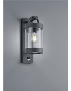 Sambesi applique da esterno lanterna con sensore di movimento metallo antracite h. 33cm Moderno Led