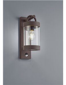 Sambesi applique da esterno lanterna con sensore di movimento metallo ruggine h. 33cm Moderno Led