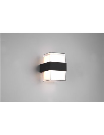 Molina applique da esterno in fusione alluminio antracite doppio diffusore quadrato h. 10,5cm ip54 Moderno LED