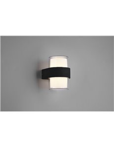 Molina applique da esterno in fusione alluminio antracite doppio diffusore tondo h. 10,5cm ip54 Moderno LED