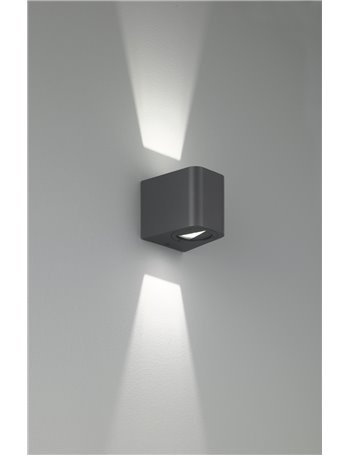 Bogota applique led esterno fusione antracite bi-direzionale ip54 h. 9 x l. 9,8cm Moderno LED