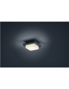 Hondo applique plafoniera da esterno led quadrata antracite cm.14x14 Moderno LED