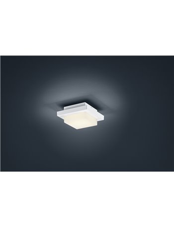 Hondo applique plafoniera da esterno led quadrata bianca cm.14x14 Moderno LED