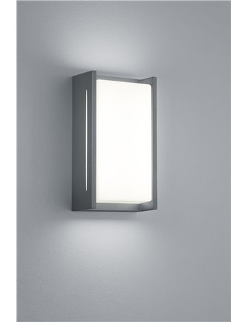 Indus applique led da esterno fusione di alluminio antracite h.23,5 cm Moderno LED