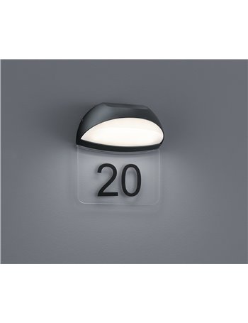 Muga applique led coppa numeri antrac.16x18 Moderno LED