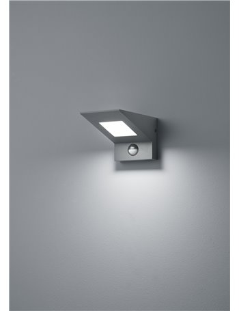 Nelson applique da esterno led antracite con sensore movimento ip54 h. 10cm Moderno LED