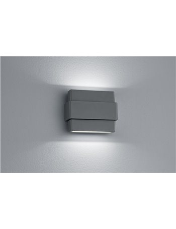 Padma applique led da esterno fusione di alluminio antracite divisibile in 3 parti l. 13,5cm Moderno LED
