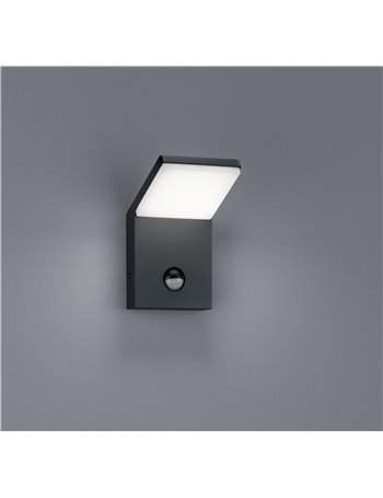 Pearl applique led alluminio rettangolare con sensore movimento antracite cm.16 Moderno LED