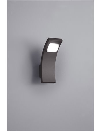 Seine applique led curva antracite 8x h 22 Moderno LED