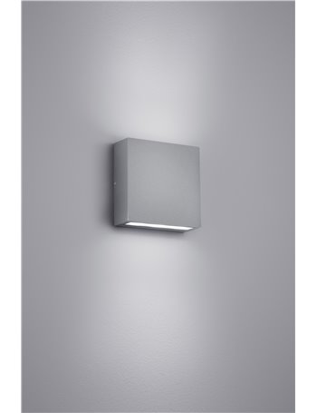 Thames applique 2 led quadrata alluminio bi-emissione 14xh14 Moderno LED