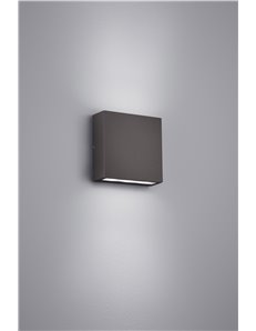 Thames applique 2 led quadrata antracite bi-emissione 14xh14 Moderno LED