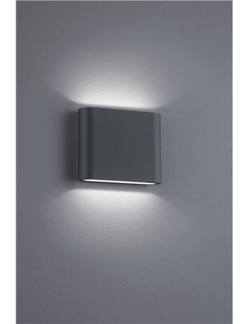 Thames applique da esterno led bi-emissione fusione alluminio antracite opaco ip54 l. 11,5cm Moderno LED