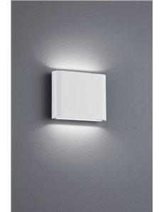 Thames applique da esterno led bi-emissione fusione alluminio bianco opaco ip54 l. 11,5cm Moderno LED