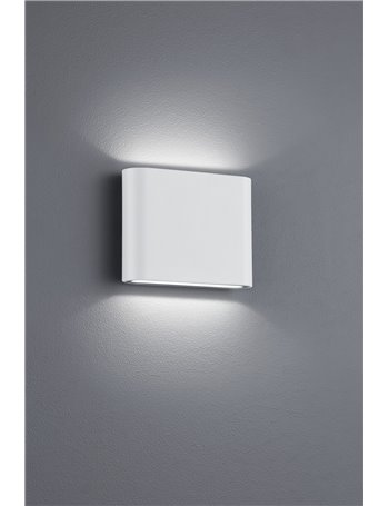 Thames applique da esterno led bi-emissione fusione alluminio bianco opaco ip54 l. 11,5cm Moderno LED