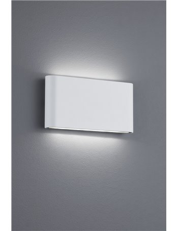 Thames applique da esterno led bi-emissione fusione alluminio bianco opaco ip54 l. 17,5cm Moderno LED