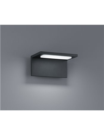 Trave applique led rettangolare antracite Cm 9x17 Moderno LED