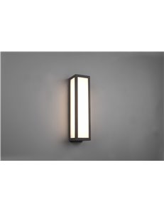Fuerte applique led da esterno rettangolare in fusione antracite l. 8cm x h. 35cm ip54 Moderno Led