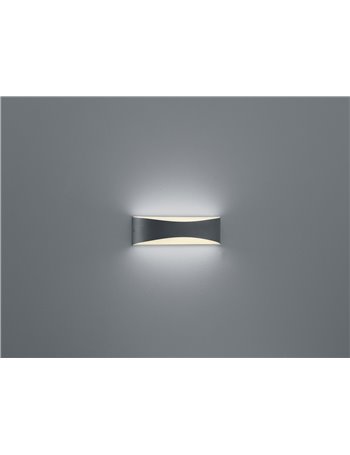 Konda applique led antracite bi-direzionale 23x6 Moderno LED