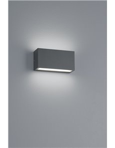 Trent applique 2 led antracite bi-emissione l.14 x h.7 Moderno LED