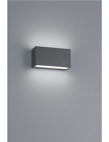 Trent applique 2 led antracite bi-emissione l.14 x h.7 Moderno LED