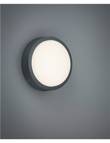 Breg plafoniera led da esterno fusione di alluminio antracite d. 20cm Moderno LED
