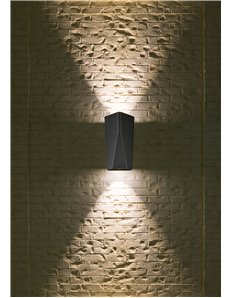 Tay applique ledchip osram  da esterno fusione di alluminio colore antracite bi-emissione h. 20cm ip65 Moderno LED 2