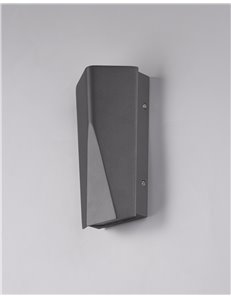 Tay applique ledchip osram  da esterno fusione di alluminio colore antracite bi-emissione h. 20cm ip65 Moderno LED