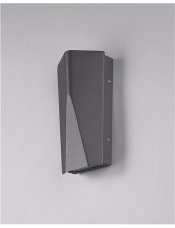 Tay applique ledchip osram  da esterno fusione di alluminio colore antracite bi-emissione h. 20cm ip65 Moderno LED