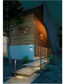 Roya applique da esterno fusione alluminio stondata antracite a bi-emissione ip44 h.15cm Moderno GU10