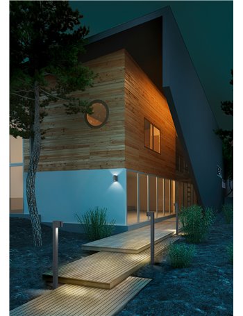 Roya applique da esterno fusione alluminio stondata antracite a bi-emissione ip44 h.15cm Moderno GU10