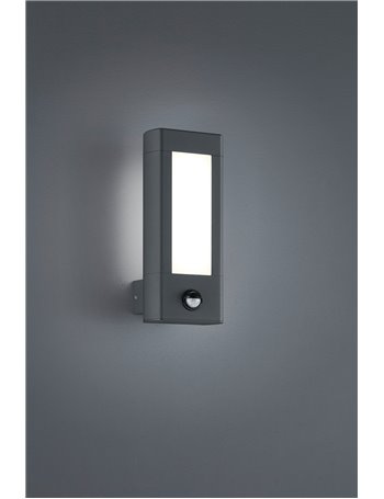 Rhine applique led antracite con sensore movimimento h.28x12 Moderno LED