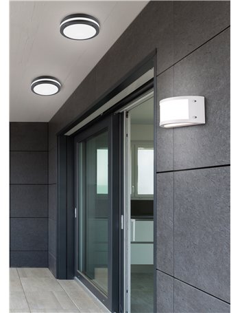 Kendal applique da esterno led fascia bianca ip54 l.25cm Moderno led