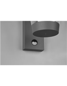 Cavado applique da esterno antracite con diffusore trasparente ip44 con sensore movimento h. 28cm Moderno E27 2