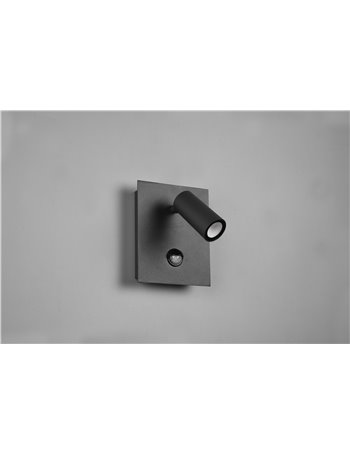 Tunga spot led orientabile antracite da esterno con sensore h. 12cm ip54 Moderno Led