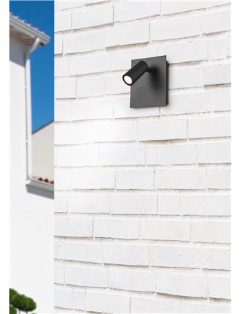 Tunga spot led orientabile antracite da esterno h. 12cm ip54 Moderno Led