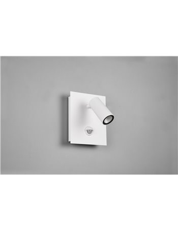 Tunga spot led orientabile bianco da esterno con sensore h. 12cm ip54 Moderno Led