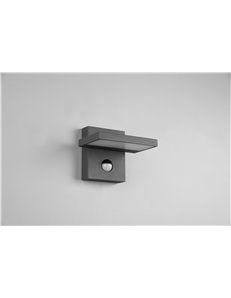 Horton applique da esterno led in fusione antracite orientabile con sensore l. 15cm x h. 12 cm ip54 Moderno Led 2