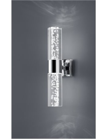 Bolsa applique Bagno led doppia luce cromo diffusore trasparente bolle  h.30 Moderno LED