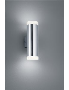 Ray applique led per bagno bi-emissione luminosa metallo cromato e diffusore bianco ip44 h. 16,6cm Moderno LED