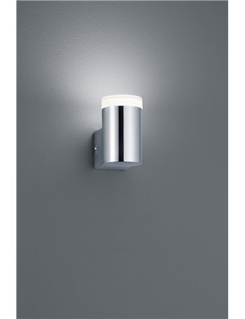 Ray applique led per bagno mono emissione luminosa metallo cromato e diffusore bianco ip44 h. 8,3cm Moderno LED