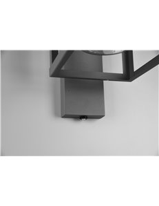 Lunga applique da esterno antracite con sensore crepuscolare ip44 h. 33,5cm  E27 2