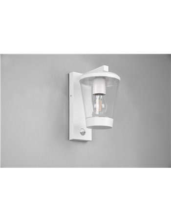 Cavado applique da esterno antracite con diffusore trasparente ip44 con sensore movimento h. 28cm  E27