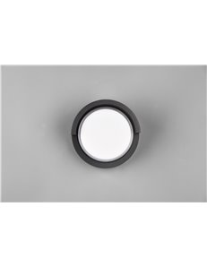 Puno applique led da esterno quadtrata metallo nero diffusore bianco ip44 d. 15cm  LED 2