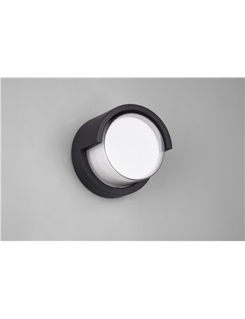 Puno applique led da esterno quadtrata metallo nero diffusore bianco ip44 d. 15cm  LED