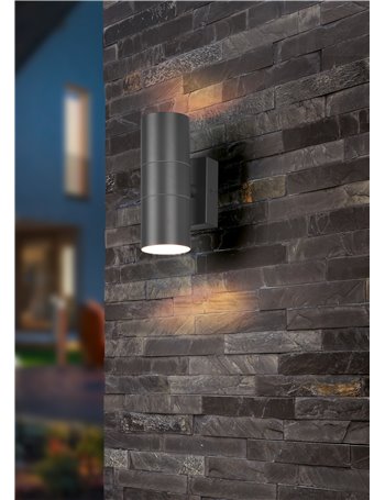 Laredo applique da esterno cilindro antracite a bi-emissione ip44 h. 16cm  GU10