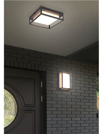 Witham applique led da esterno antracite con regolazione luce calda-fredda ip54 h. 24cm  LED