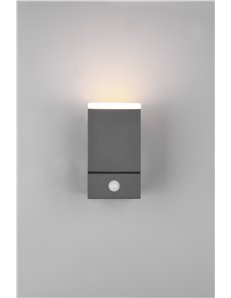 Avon applique led da esterno antracite orientabile con sensore di movimento ip54 h. 16cm  LED 2