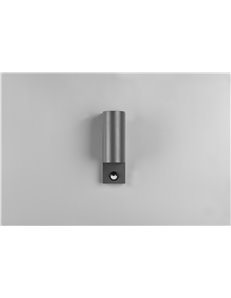 Roya applique da esterno fusione alluminio stondata antracite a bi-emissione con sensore di movimento ip44 h.15cm  GU10
